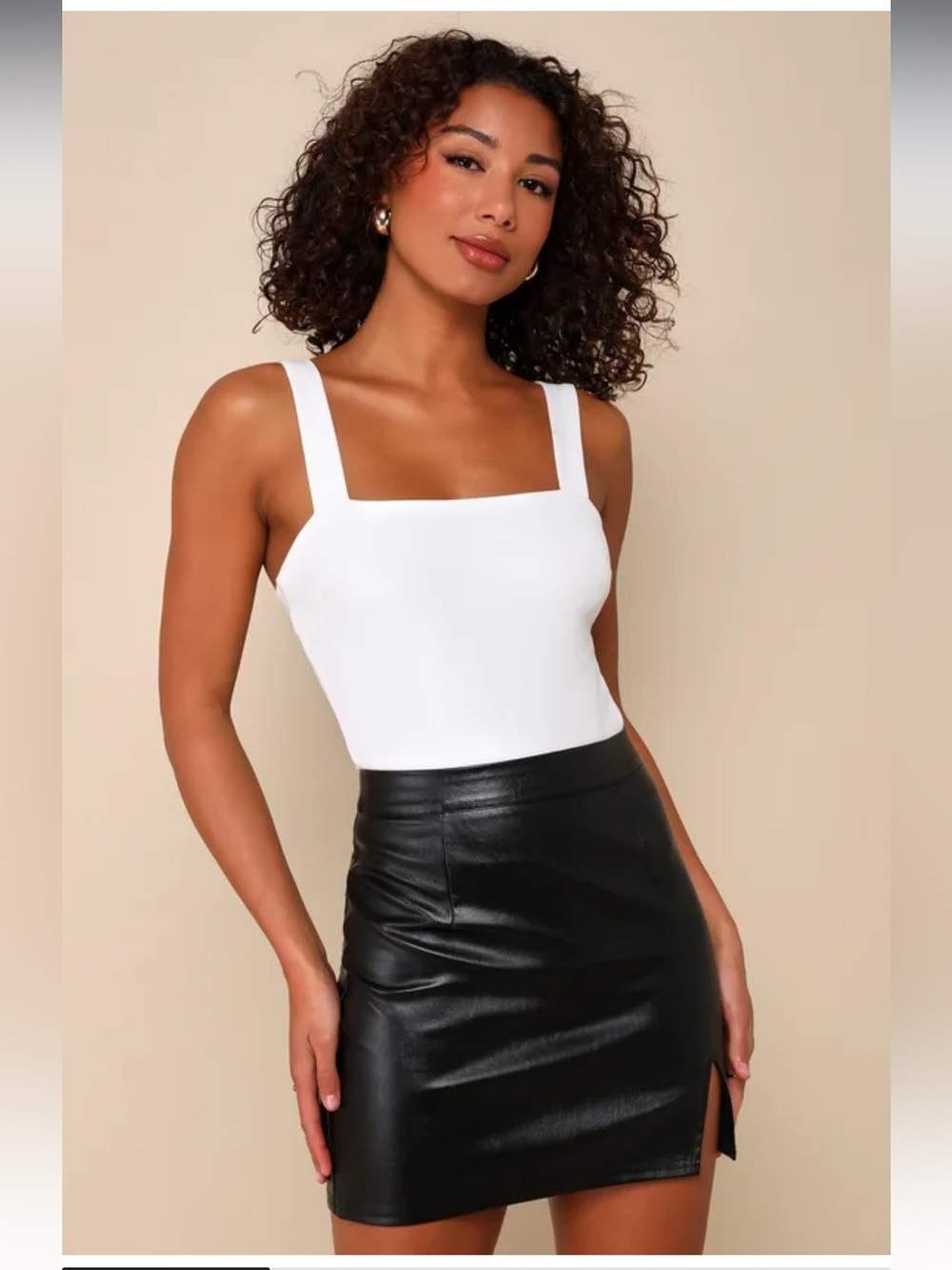 NWT Lulus Corte Black Vegan Leather Mini Skirt‎ Size Medium